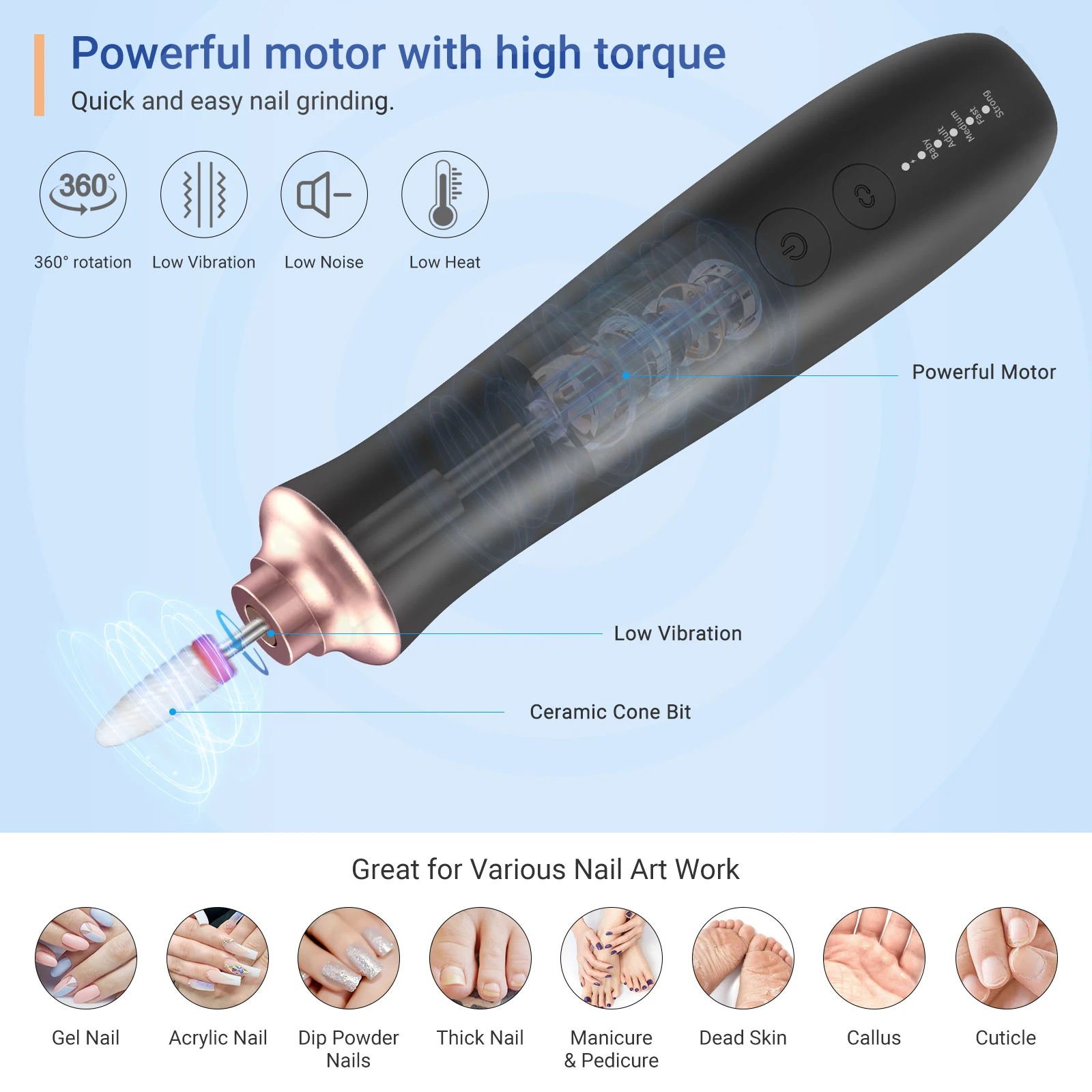 Handpiece E-File Nail Polish Equipment 2024 Hot Sale Usb Charging Home Use Nails Salon Art Tools Set Odm Oem Nail Drill Machine