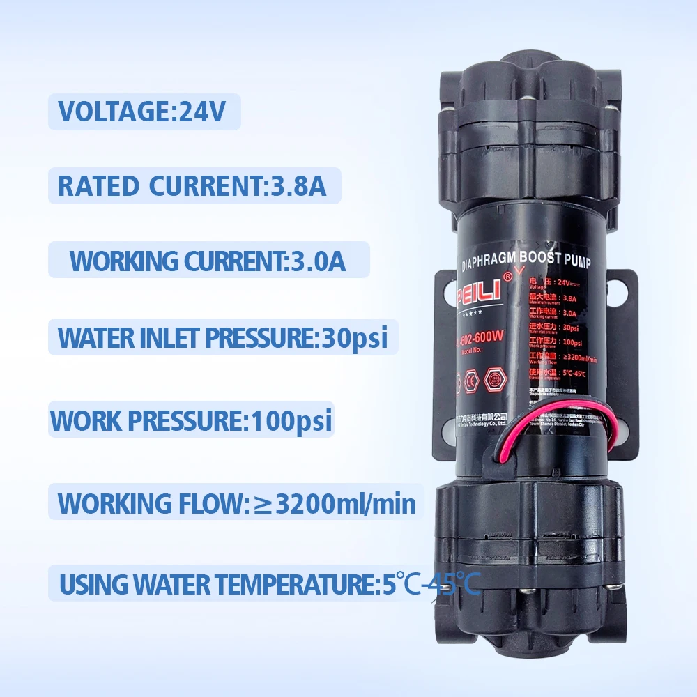 PEILI Dual-head booster pumps for extra power, diaphragm booster pump 602-600GPD