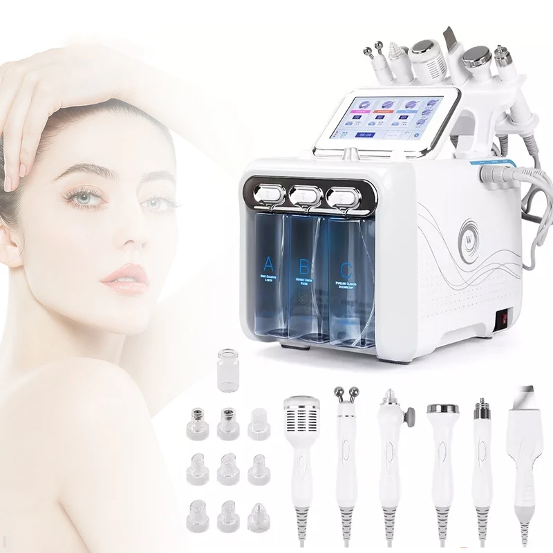 Factory price 6 In 1 skin rejuvenation small bubble H202 Hydrogen aging deep cleaning Microdermabrasion Facial Machine