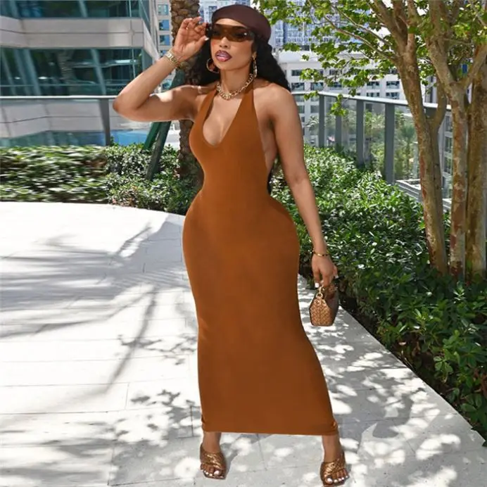 DGS055 Hot selling Maxi Ladies tight Dress women Clothes Summer with low price