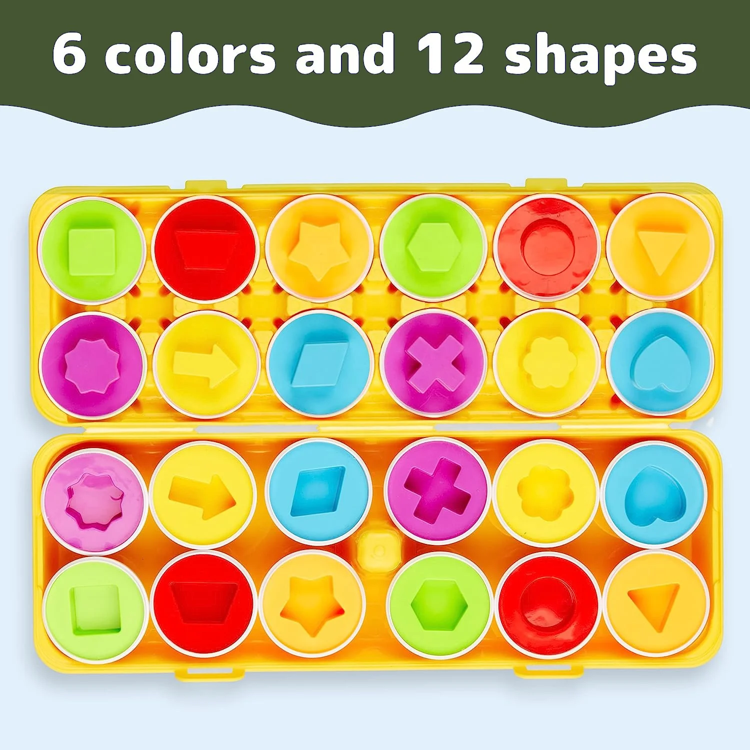 Toddlers Montessori Toys Color Recognition Shape Matching Egg Toy 12PCS Baby Educational Colorful Egg Matching Toy