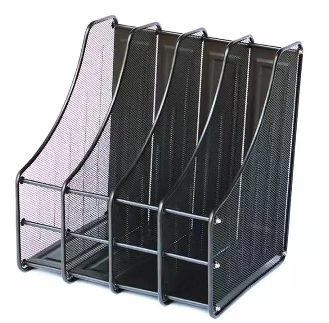 Office stationery Metal mesh A4 file rack 4 columns desktop magazine rack office stationery archives data storage box