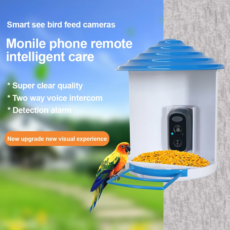 Wistino 1080p Auto Capture Bird Videos AI Smart Bird Feeder Camera AI Identify Bird Species Solar Wireless CCTV Camera