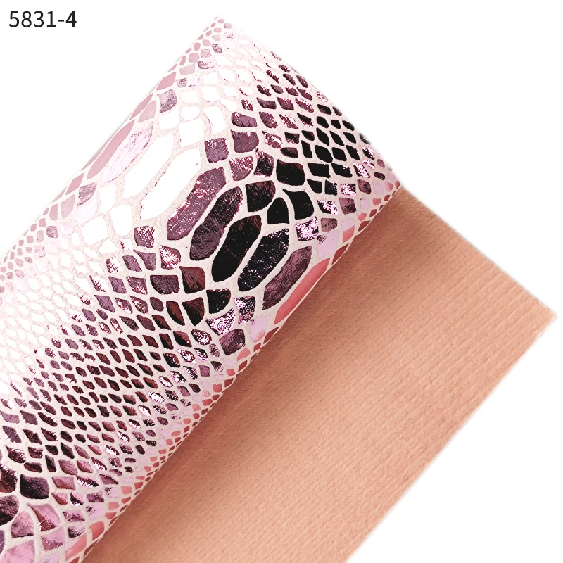 Wholesale 0.5-0.6MM Highlights Snake Pattern Making Hair Bow Soft Faux Leather