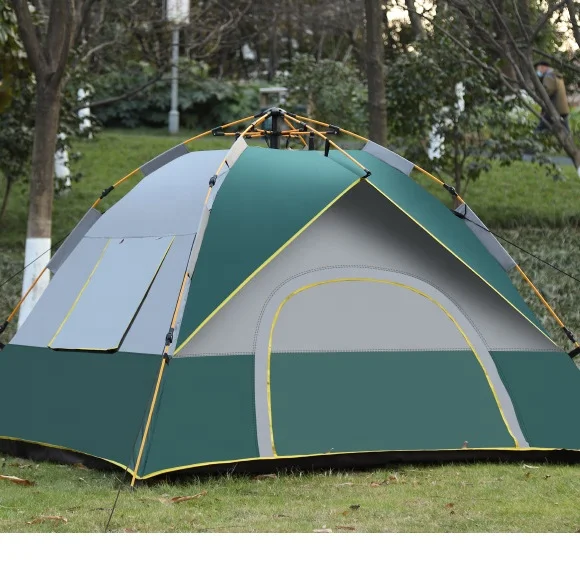Discount Camping Equipment Light Canvas Automatic Folding Pop Up Tent Outdoor Camping Tent Waterproof for Hiking Pinic Travel