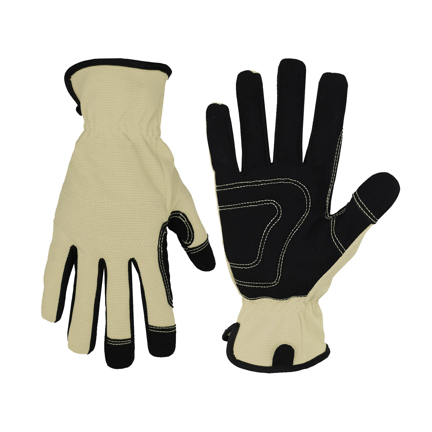 HANDLANDY brown nubuck Vibration-Resistant Repair hand Gloves Gardening Work touchscreen gloves for outdoor