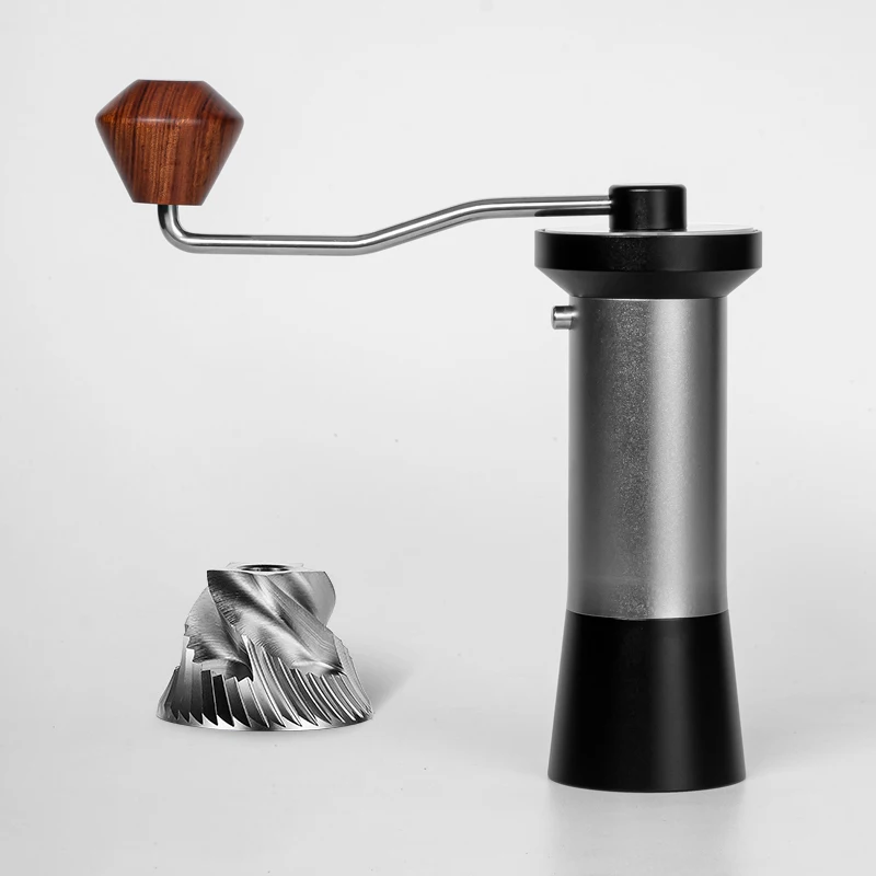 Новый дизайн, собственная форма из нержавеющей стали, конические заусенцы, Домашняя мини-Компактная ручная портативная кофемолка