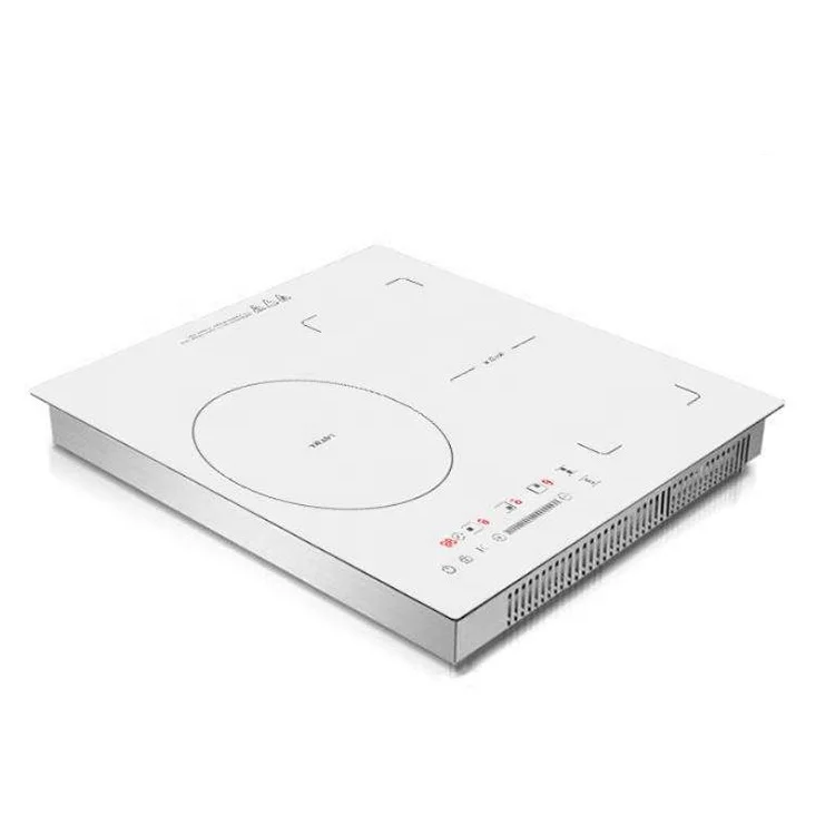 Waterproof black crystal touch control cooking built-in design 2 burner induction cooker