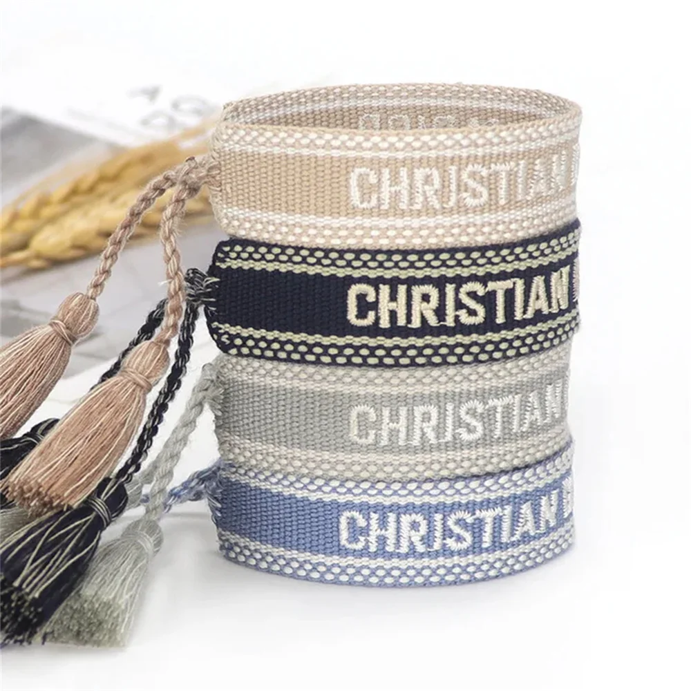 Handmade Woven Letters Love Embroidery Tassel Bracelet Fashion Adjustable Friendship Fabric Bracelets