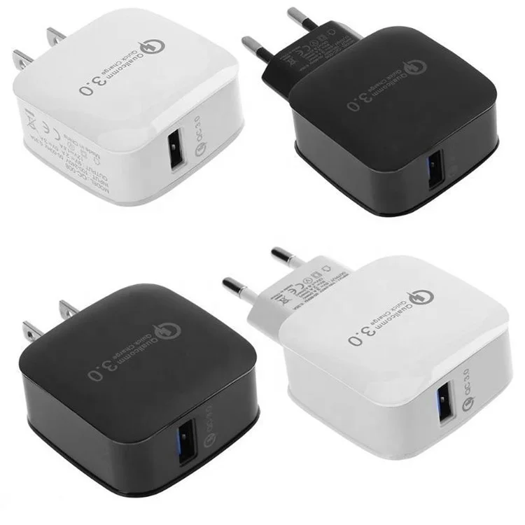 1USB настенное зарядное устройство QC3.0 для мобильных телефонов через USB высокая скорость Авто адаптер быстрой зарядки 1 порт с одним