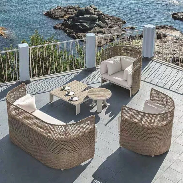 Low price aluminium furniture outdoor sofa set outdoor sofa garden furniture with cushions