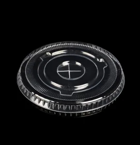 Wholesale 98 Diameter Plastic Flat Lid Dome Lid For PET Bubble Tea Cups