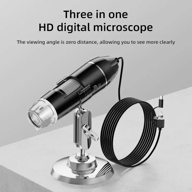 Inskam321 1600X Type-C Electronic Magnifier 3 In 1 Microscope for MAC Android Mobile Phone