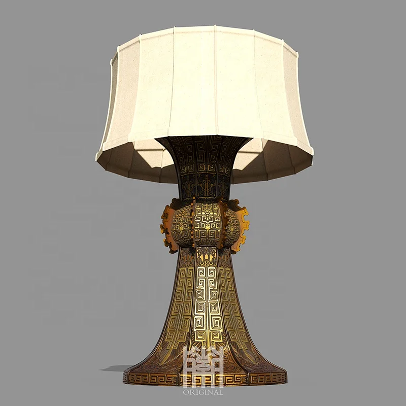 
Porcelain Decorative Lighted Table Lamp Bedside Brass Chinese Customized Energy Saving BRONZE Residential Project Installation 