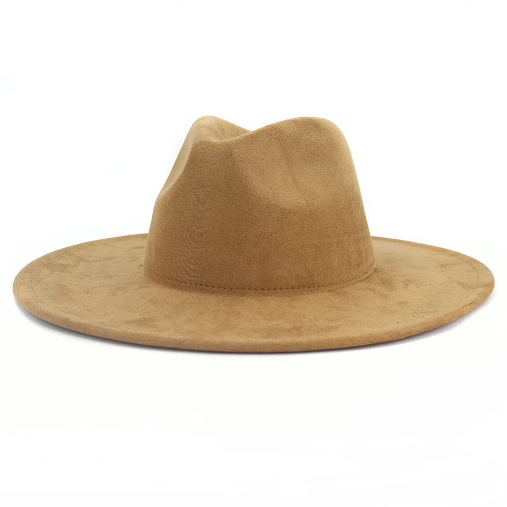 Custom High Quality Wholesale Suede Fedora Hats Unisex visor Jazz bucket hat outdoor Wide brim bucket hat