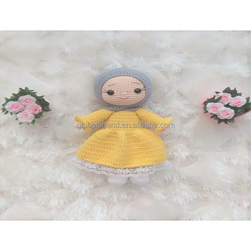Amigurumi Crochet Doll Tiny Princess Doll Handmade Mini Crocheted Characters Hand Knitted  Girls Doll