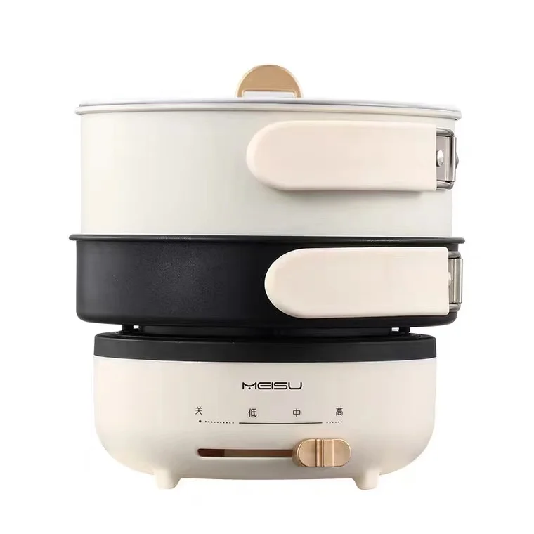 1.8L portable travel aluminum collapsible pot with fry pan and takoyaki pan electric cooking skillet for outdoor