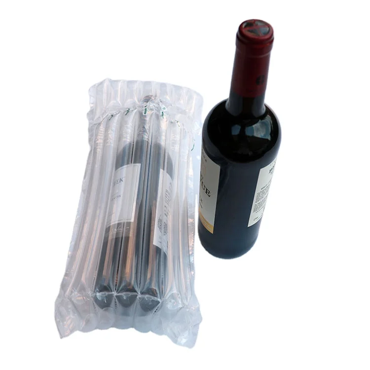 Custom red wine bottle protector bubble bags air column cushion bags for packing and safe
