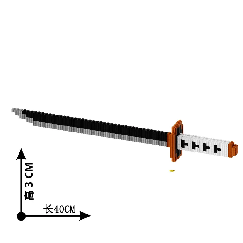 DIY Sword Ornament Puzzle Assembly Small Particle Building Block Toys ABS plastic Anime Tool Prop Building Block Toys