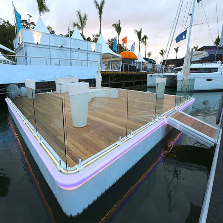 Выставочная сцена на водной платформе для отдыха поплавки причалов модульная плавающая понтоновая система водный пейзаж Плавающая Платформа вечеринки