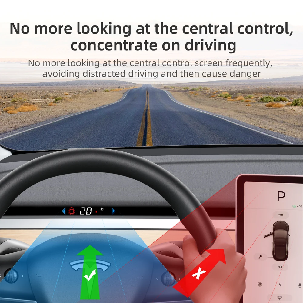 HUD T5 Tesla model 3 Y On Board Digital Speedometer GPS smart diagnostic tool Head Up Display