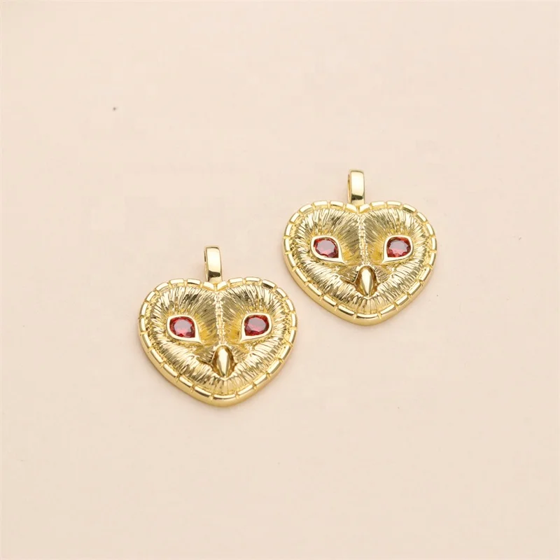 Fashion Jewelry Luxury 18 K Gold Plated Heart Pendant Micro Insert Zircon Crystal Necklace Accessories