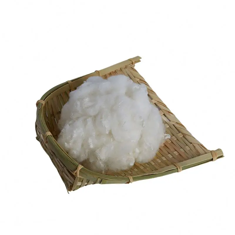 Recycled/Virgin 4denier white color 51mm Solid polyester fiber for Thermal bonding