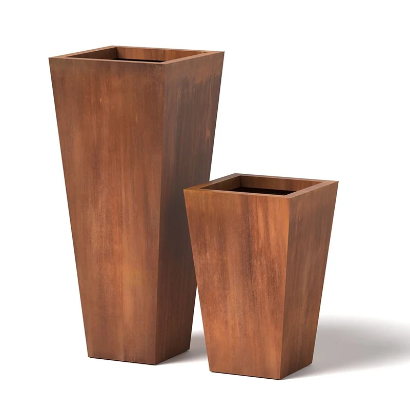 eco friendly outdoor  cool stand metal black modern large plant flower pot vase