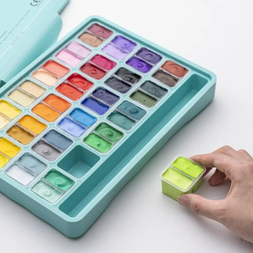 HIMI MIYA JELLY CUP NEW DESIGN 48COLORS 12G GOUACHE PAINT SET STUDENTS ART LOVERS CHOICE