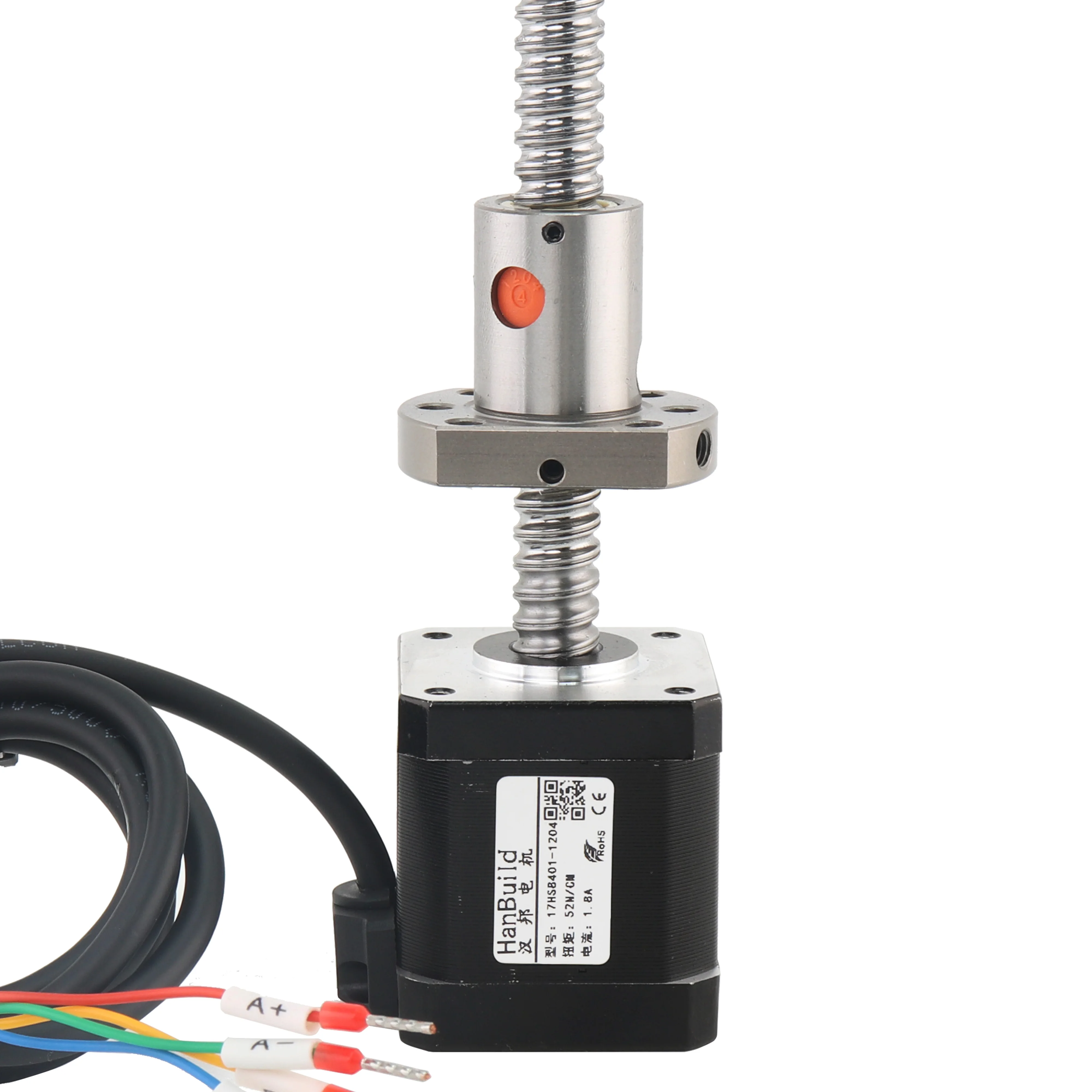 HanBuild 57 motor  ball screw motor  1.8A 52N.CM Angle 1.8 Degree 17hs8401S-SFU1204 300mm for 3D printer nema17 ball screw motor