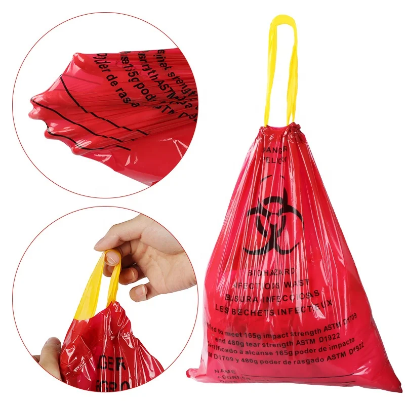 High Quality Large red autoclave medical biohazard waste bags disposal
