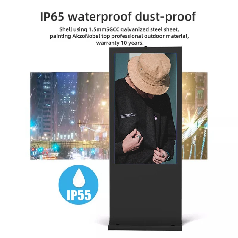 Открытый киоск Lcd 43 дюймов Android двойной двусторонняя открытый цифровое табло Тотем