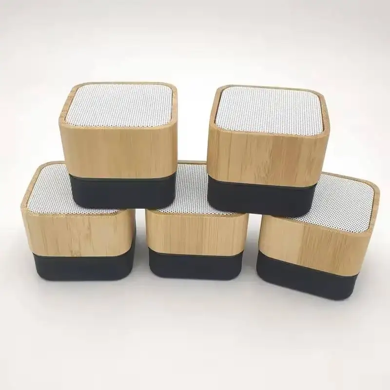 Wood Speaker Rechargeable Speaker Portable Wireless Square Mini Speaker