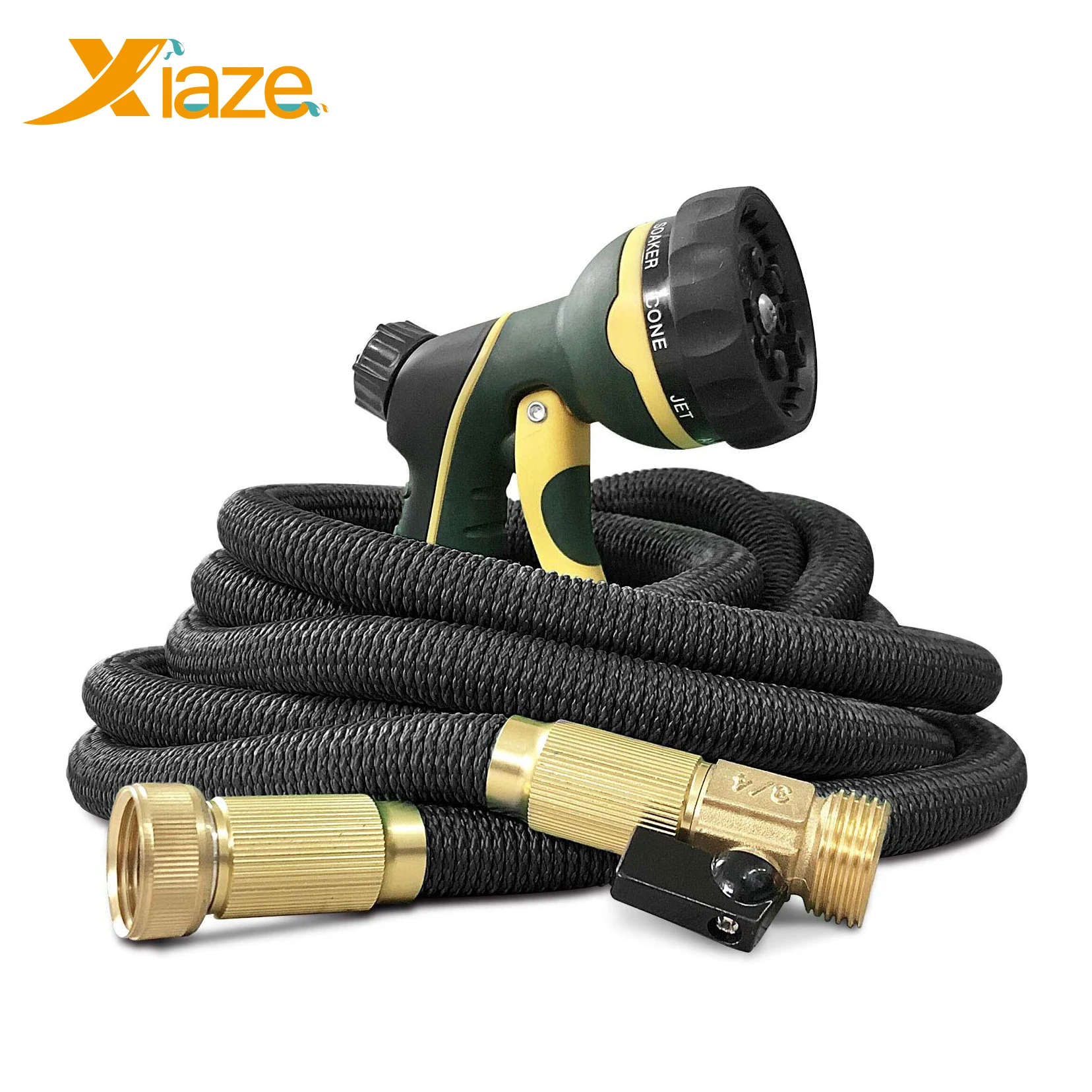 
black rubber braided retractable garden water hose reel expandable 