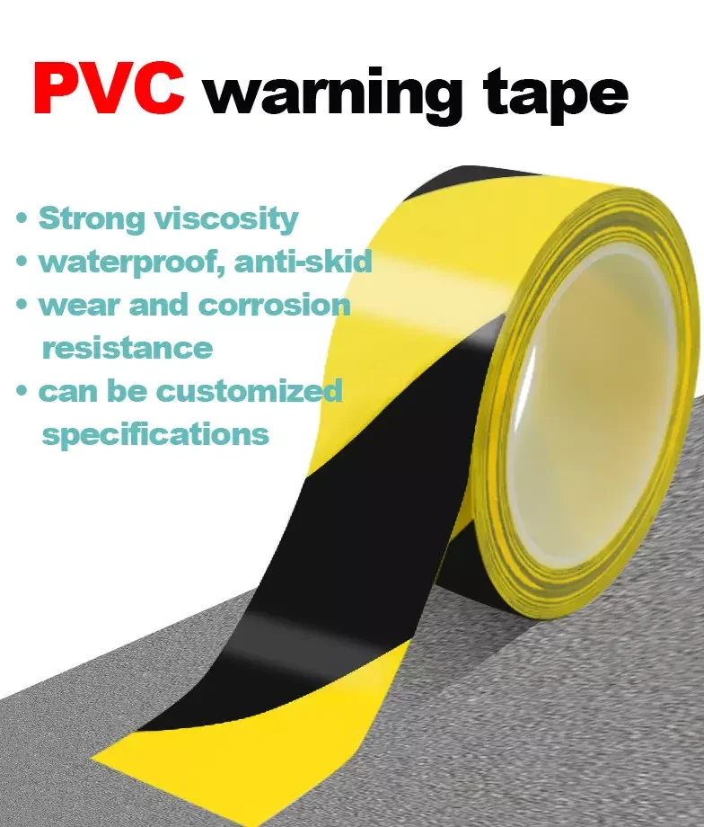 Custom PVC Waterproof Acrylic SMH471766 Single Side Warning Mark Barrier Tape Floor Marking Safety Stripe Vinyl Adhesive Tape