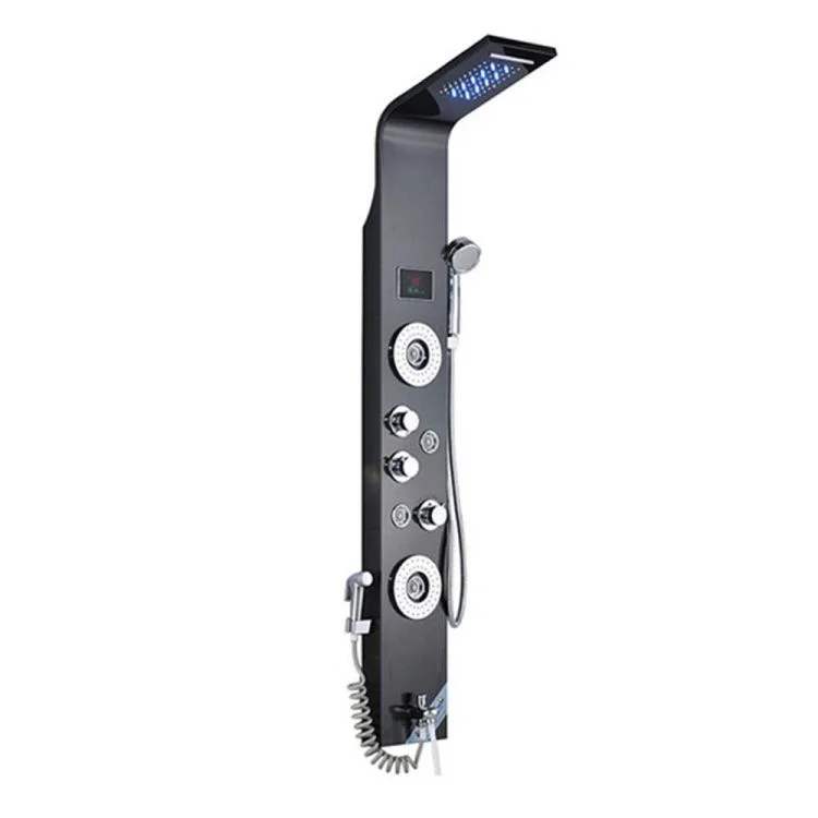 custom black faucet bathroom led head shower adjustable faucet set accessory in-wall shower panel shower head set