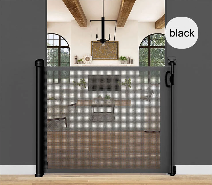 Retractable Stair Gate 1.5M 1.8M 2.5M Folding Stair Gate Baby Gate For Stair