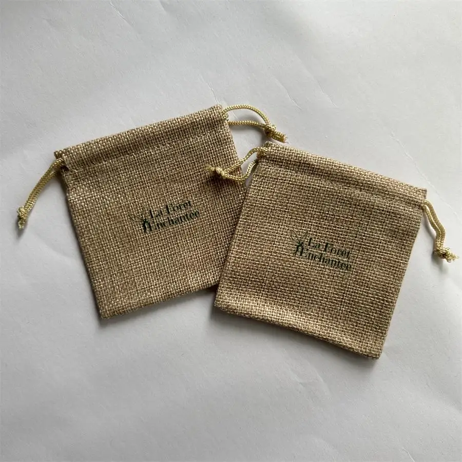 Экологически чистая ткань Джутовая сумка для ювелирных изделий Подарочная из мешковины упаковочные пакеты с индивидуальным
