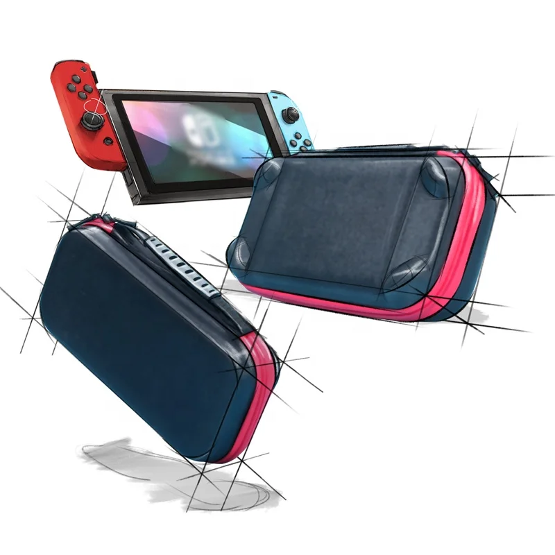
Nylon Carrying Case for Nintendo Switch Portable Switch Carry Case with Handle, Dual Zippers for Game Storage Accessories 