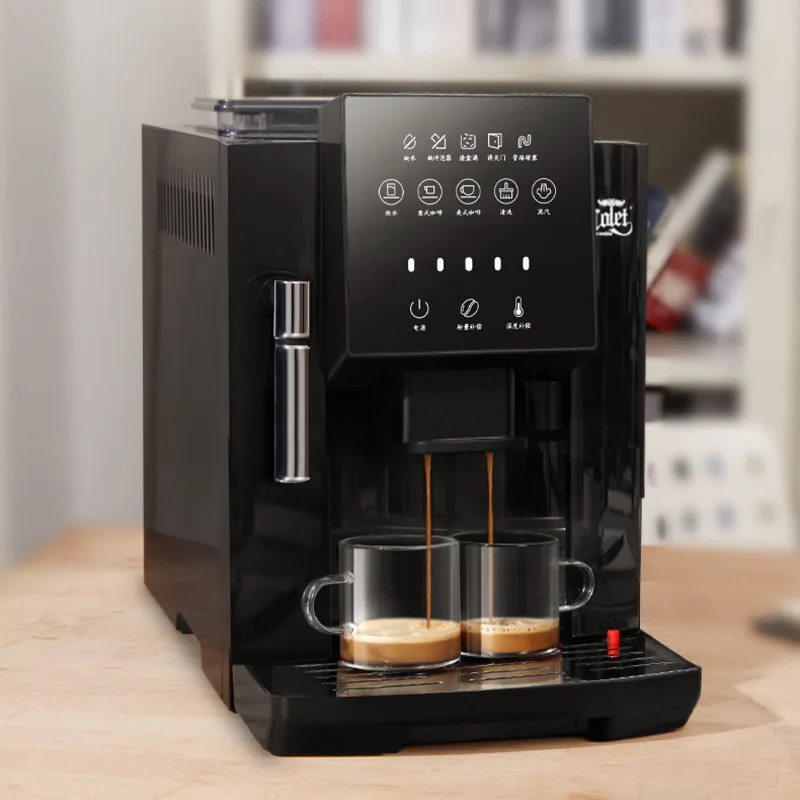 Fully automatic touch screen coffee machine household steam milk foam American freshly ground small coffee equipment