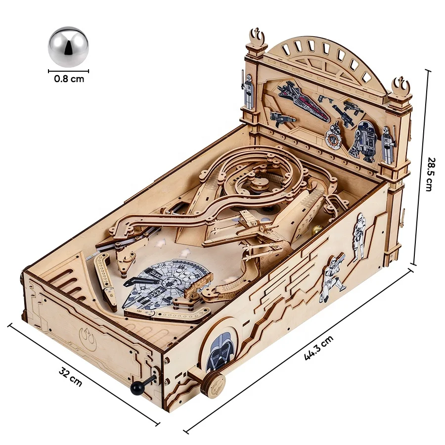 3D Wooden Puzzles  Pinball Machine Model Kits Brainteaser Puzzle for Christmas Birthday Gifts for Adults and Teens