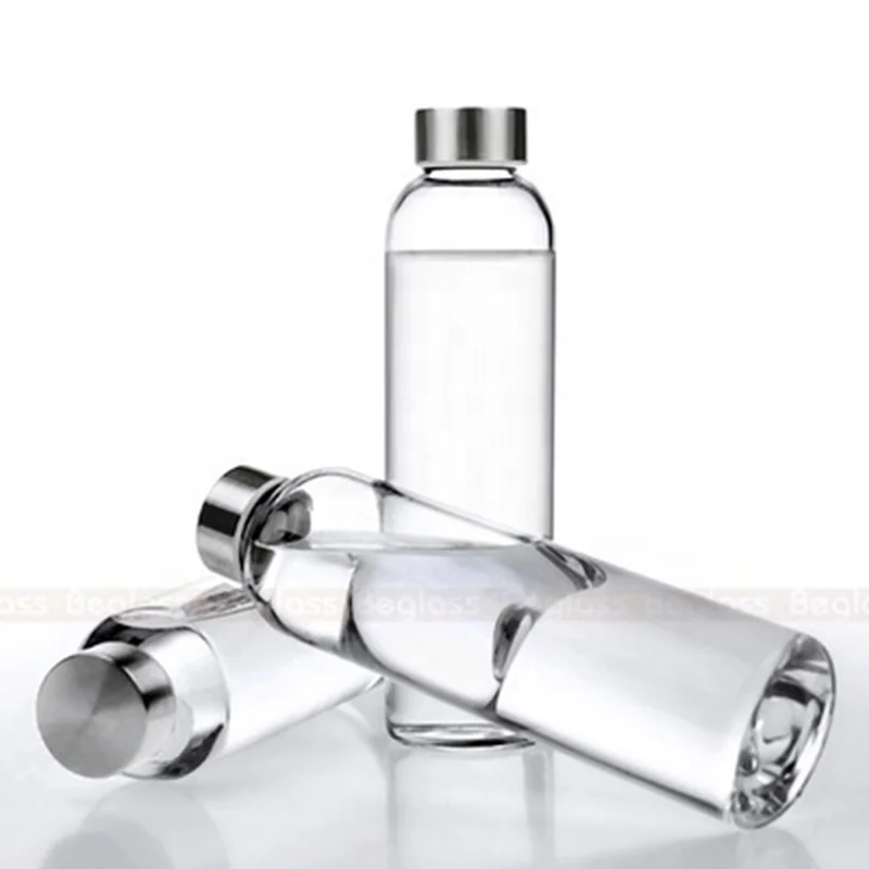 High quality glass water bottle 420ml/600ml Unbreakable borosilicate glass water bottle