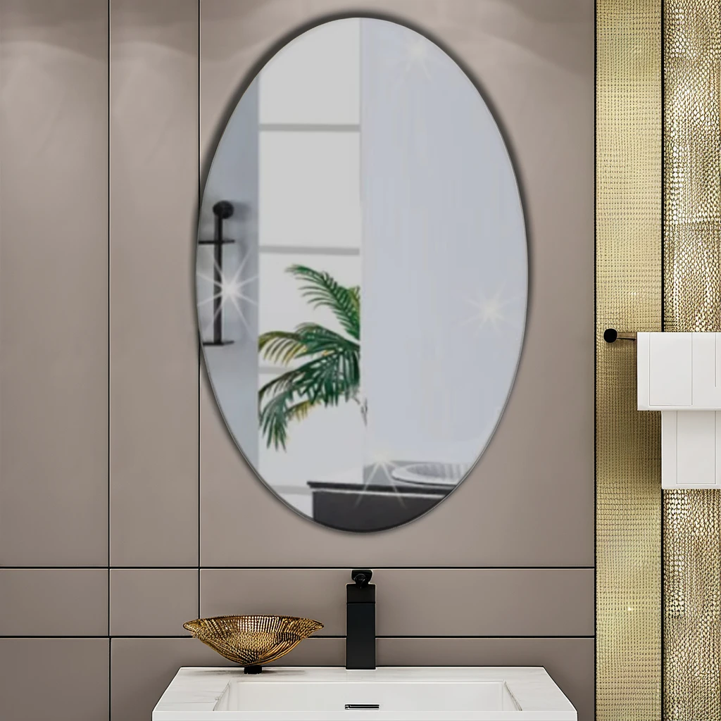 Customized soft acrylic glass 3D oval self-adhesive mirror sticker decorative wall mirror