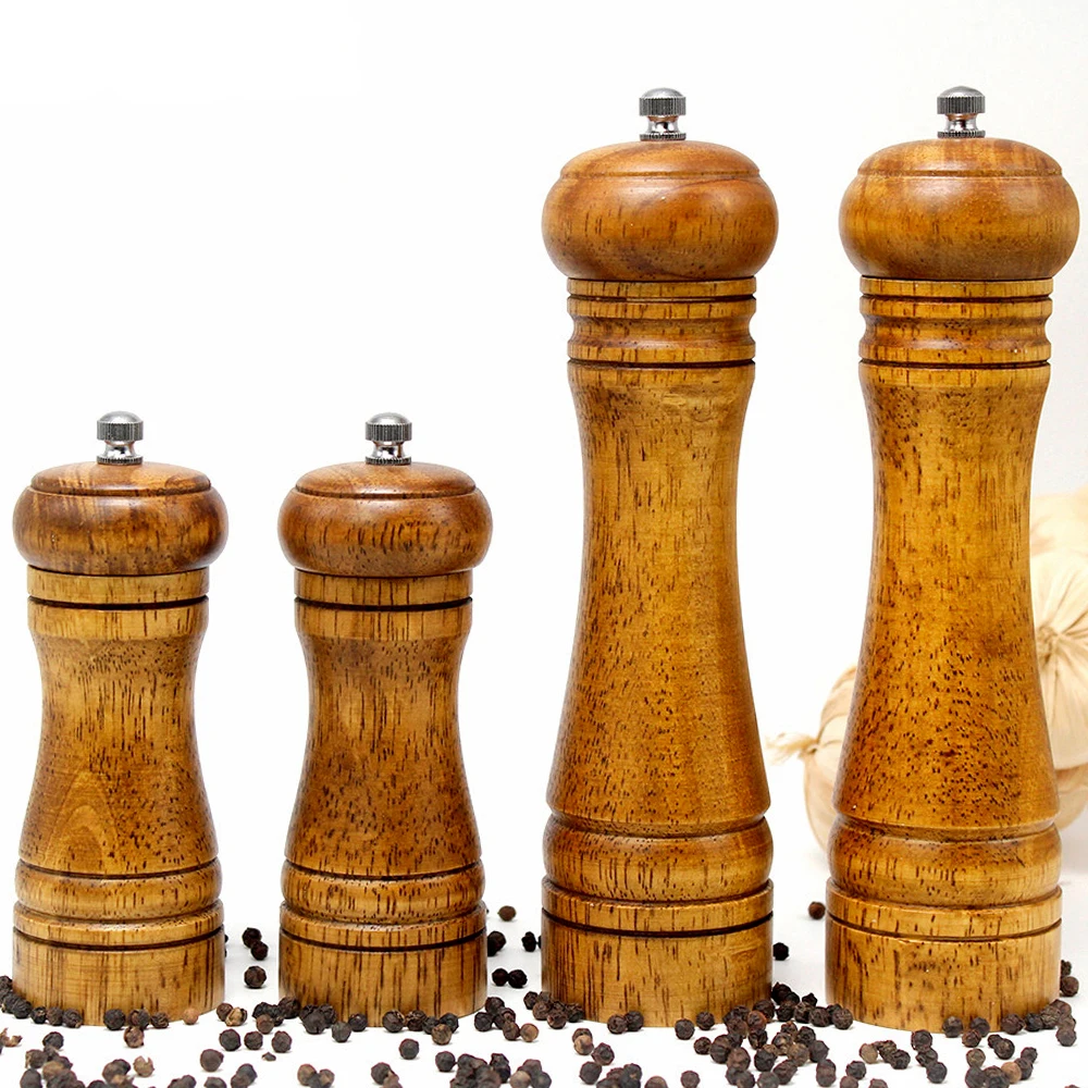 
Classical 5/8/Inch Oak Wood Pepper Spice Mill With Strong Adjustable Ceramic Grinder 