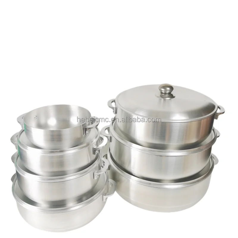 Best-selling kitchen 7-piece Aluminum cookware set Cooking pot with aluminum LIDS Polished and polished aluminum casserole set