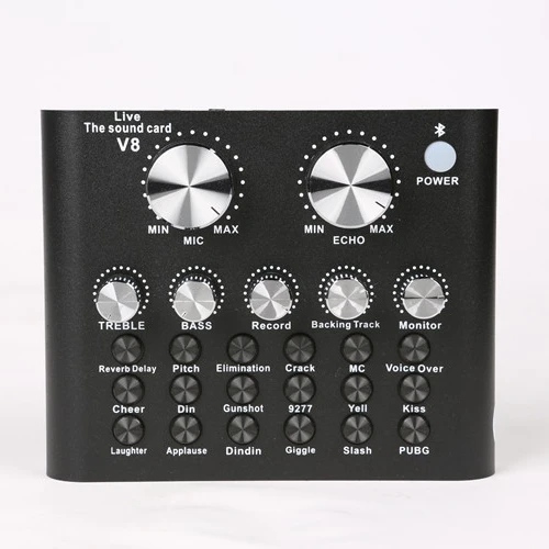 V8A2 Promotional Classic Audio Sound Card Live Music Recording USB Microphone Sound Card