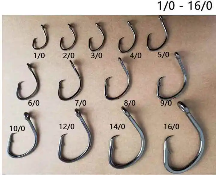 Barbed Ring Eye Carp Offset Fishing Hooks High Carbon Steel Single Jigging Assist Hooks Stream Tuna Catfish