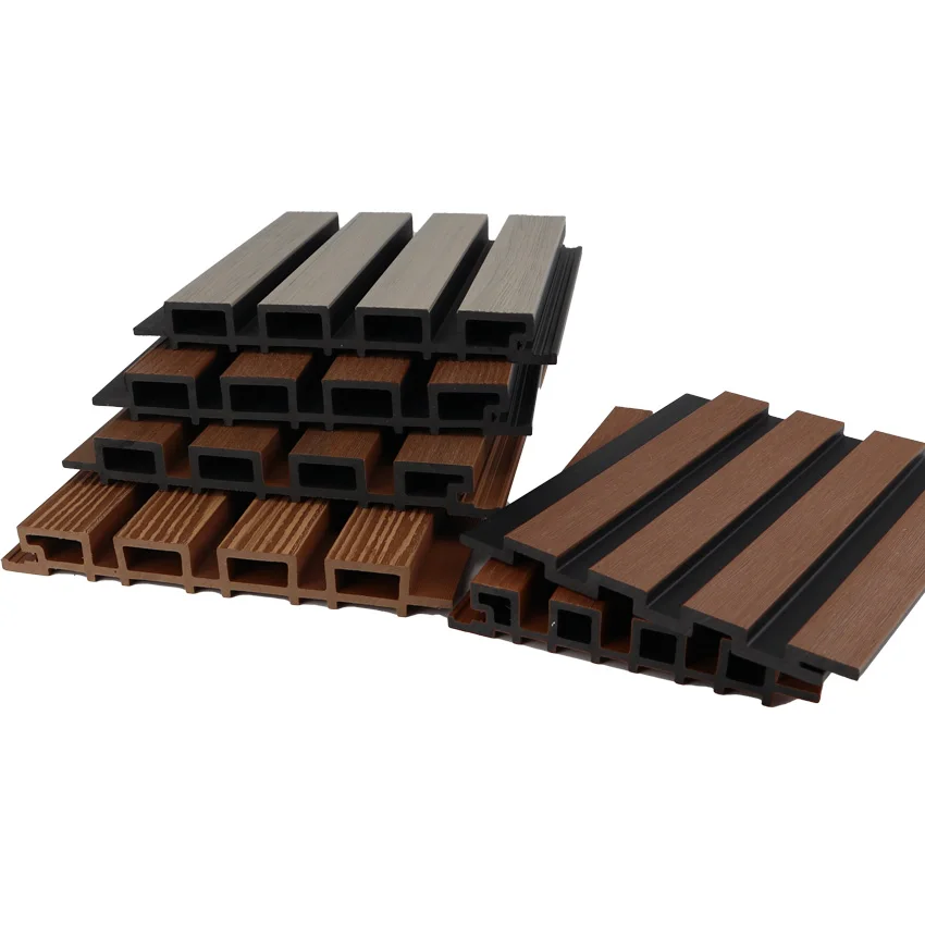 New Outdoor Wall Siding Wall Panels And Boards Decorative Cladding 3d Grain Wood Plastic Composite Wpc Facade Panel For Exterior