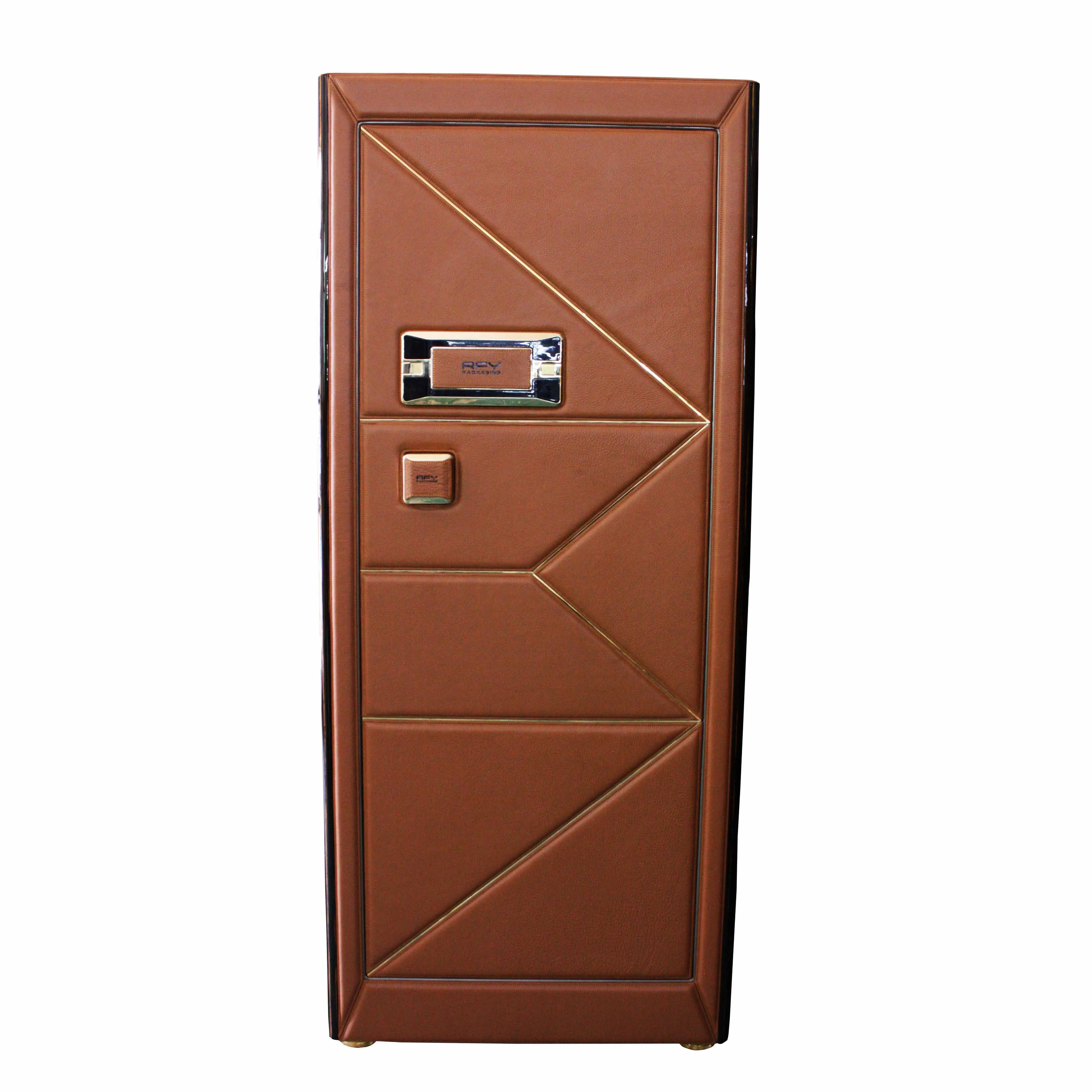 Smart Fingerprint Lock For Home Hotel Security Luxurious Safes Genuine leather safety box FOR WATCHES