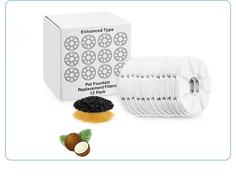 Cross border supplies round square pet automatic water dispenser, filter cotton, activated carbon and resin box